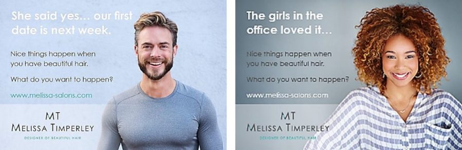 Melissa Salons Client Feedback featured in a new ad series